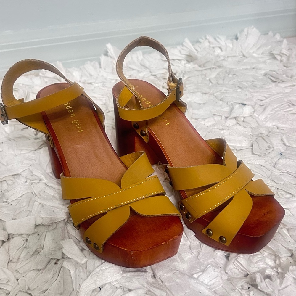 Madden Girl Mustard Platform Sandals
